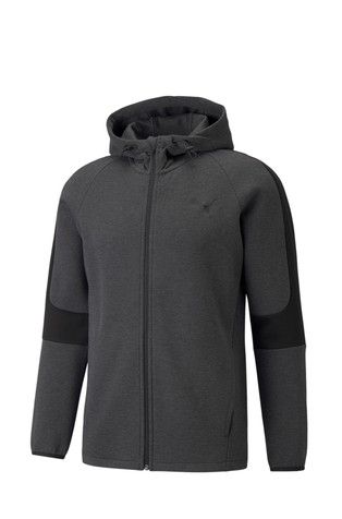 Sweatshirt Puma Men's EVOSTRIPE Core FZ Hoodie Dark Gray Heath 585812-07