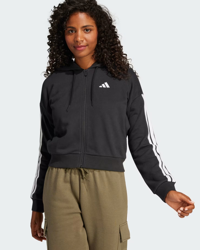Women's hoodie Adidas W 3S FT FZ HD black JE0052