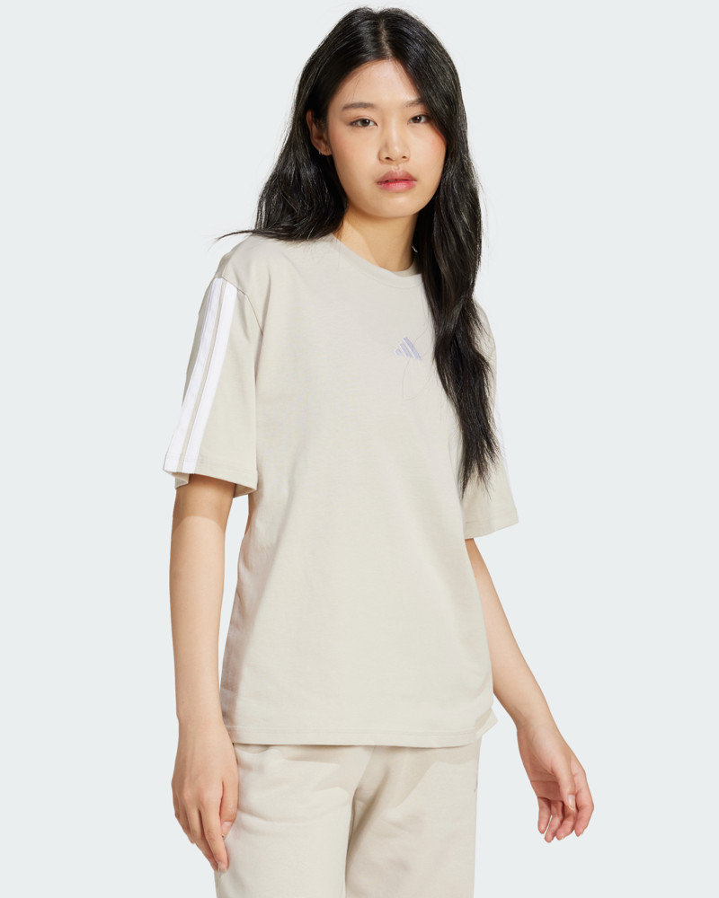 Футболка жіноча Adidas W 3S SJ BF T бежева JE1219