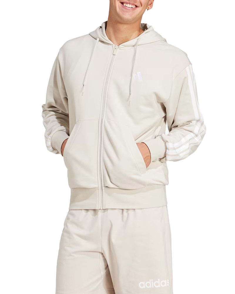 Толстовка чоловіча Adidas M 3S FT FZ HD бежева JE6340