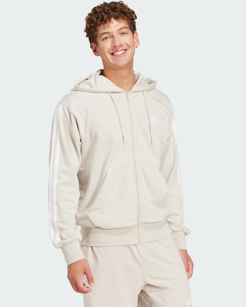 Толстовка чоловіча Adidas M 3S FT FZ HD бежева JE6340