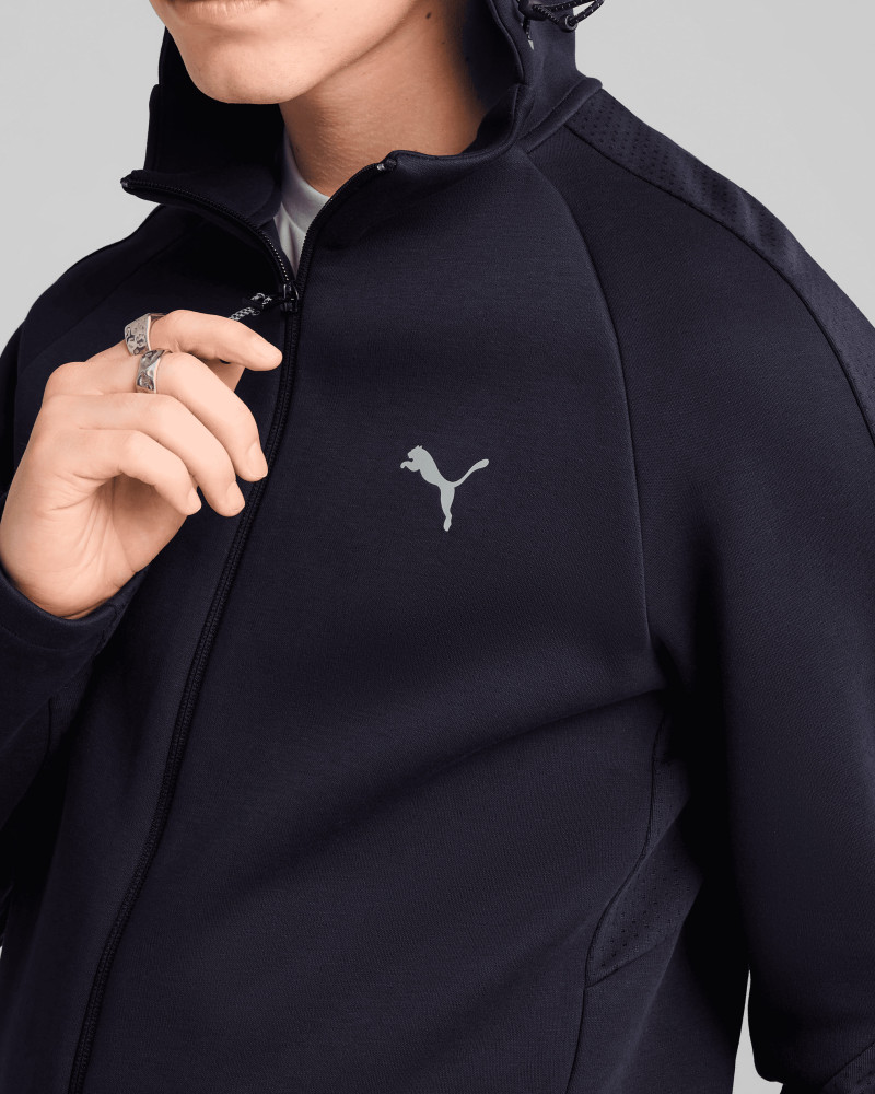 Sudadera de hombre Puma EVOSTRIPE Full-Zip Hoodie azul 68461316