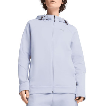 Sudadera de mujer Puma EVOSTRIPE Full-Zip Hoodie azul claro 68505047