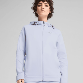Sudadera de mujer Puma EVOSTRIPE Full-Zip Hoodie azul claro 68505047