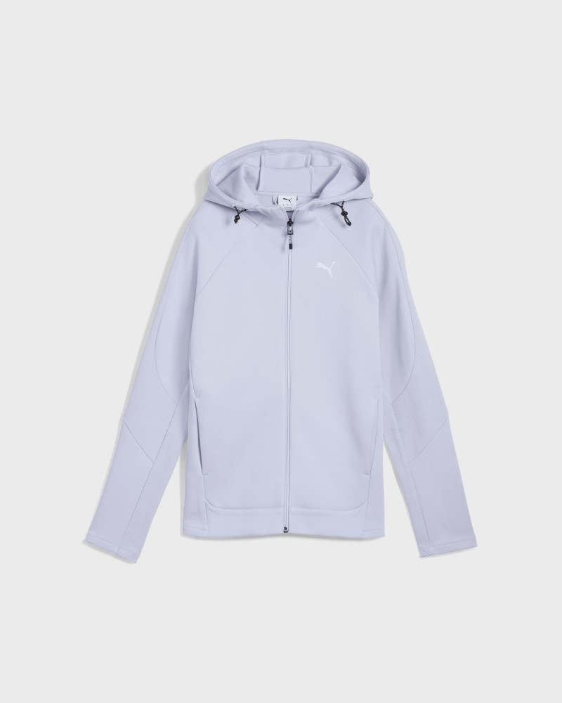 Sudadera de mujer Puma EVOSTRIPE Full-Zip Hoodie azul claro 68505047