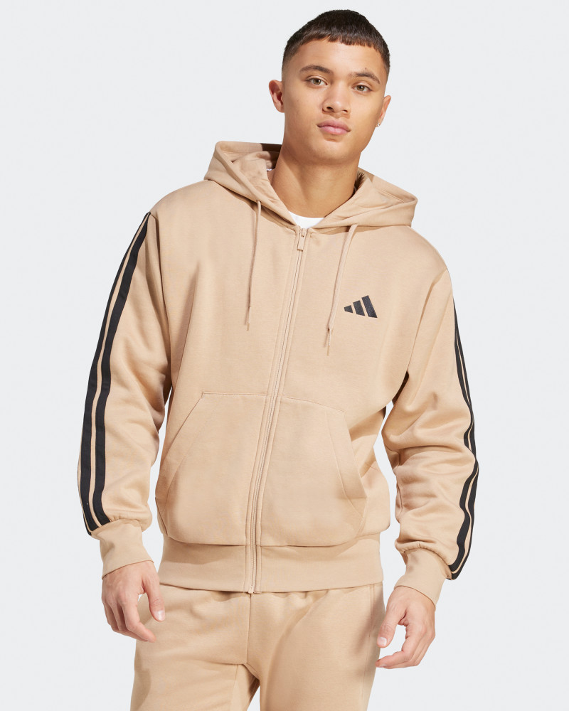 Толстовка чоловіча Adidas M 3S FL FZ HD бежева JX0745