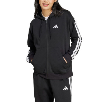 Толстовка жіноча Adidas W 3S FL FZ HD чорна JE1283
