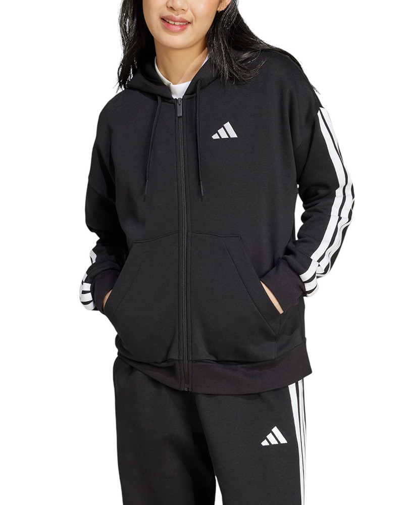 Women's hoodie Adidas W 3S FL FZ HD black JE1283