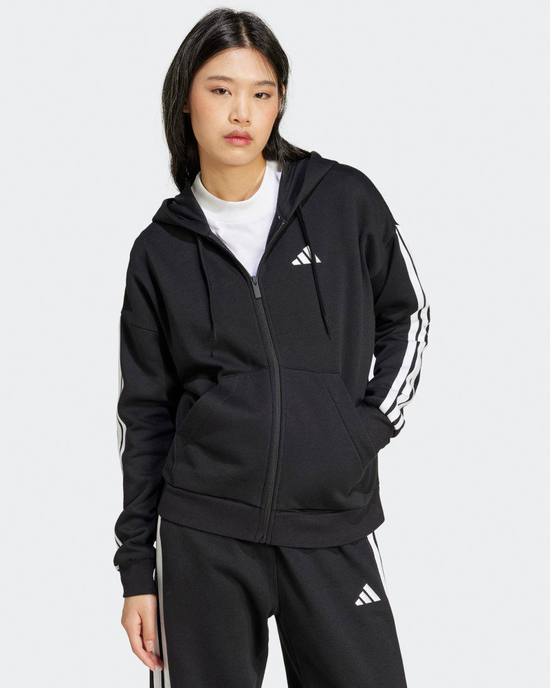 Women's hoodie Adidas W 3S FL FZ HD black JE1283
