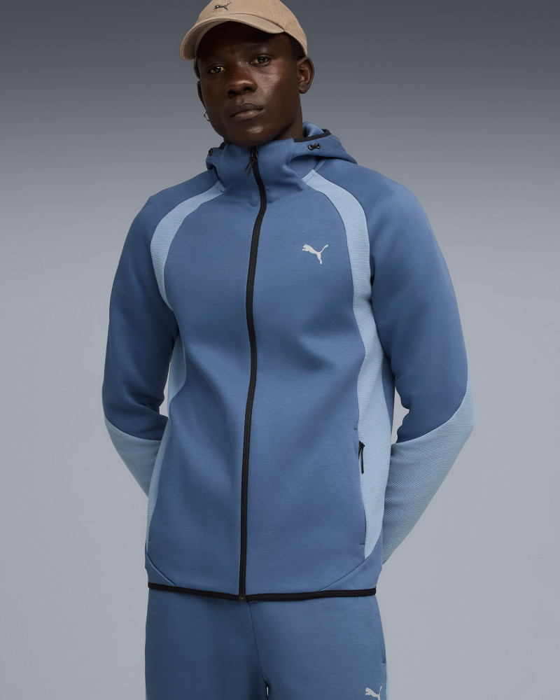Sudadera de hombre Puma EVOSTRIPE FZ Hoodie DK azul claro 68823180