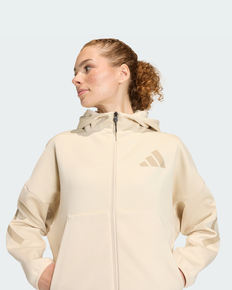 Women's hoodie Adidas W Z.N.E. FZ beige KE4746