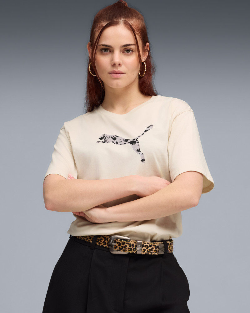 Women's T-shirt Puma ESS GRAPHIC Animal Relaxed Tee cream 69182187