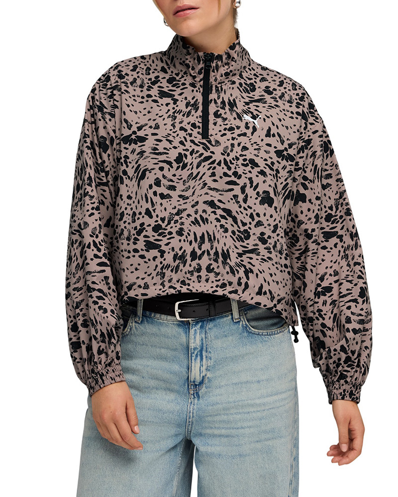 Вітрівка жіноча Puma ESS GRAPHIC Animal Relaxed AOP Woven Half-Zip мокко 69246588