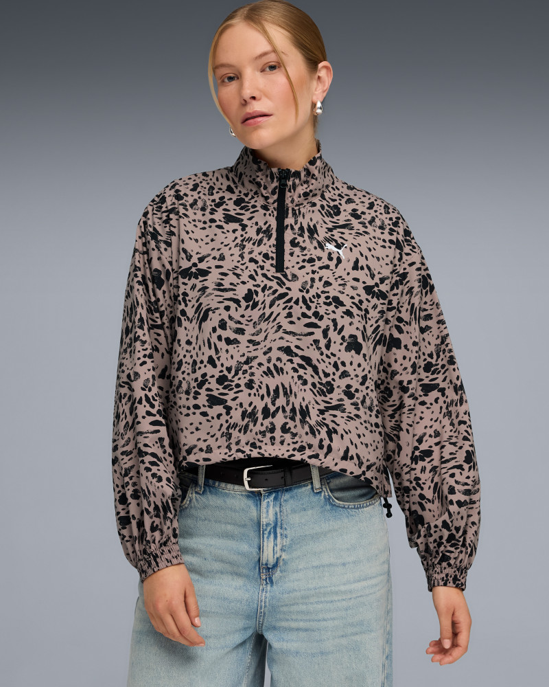 Вітрівка жіноча Puma ESS GRAPHIC Animal Relaxed AOP Woven Half-Zip мокко 69246588