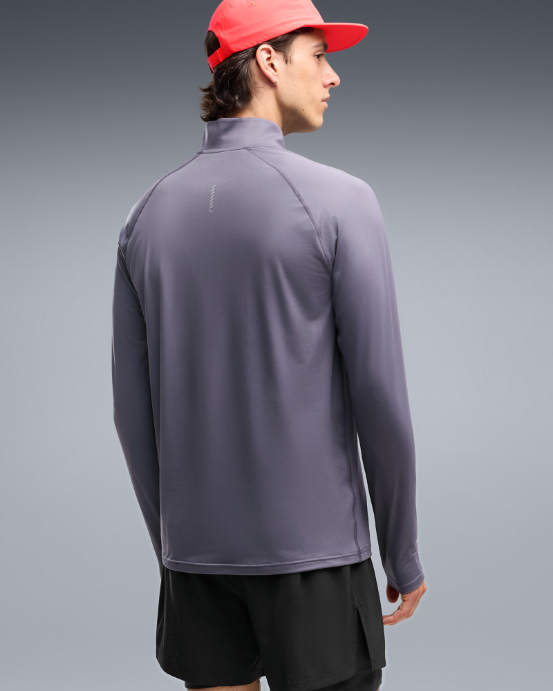 Men's T-shirt Puma M RUN VELOCITY CLOUDSPUN 1/4 ZIP dark blue 52662735