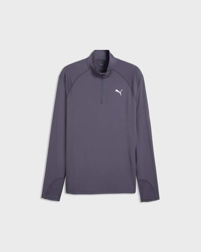 Men's T-shirt Puma M RUN VELOCITY CLOUDSPUN 1/4 ZIP dark blue 52662735