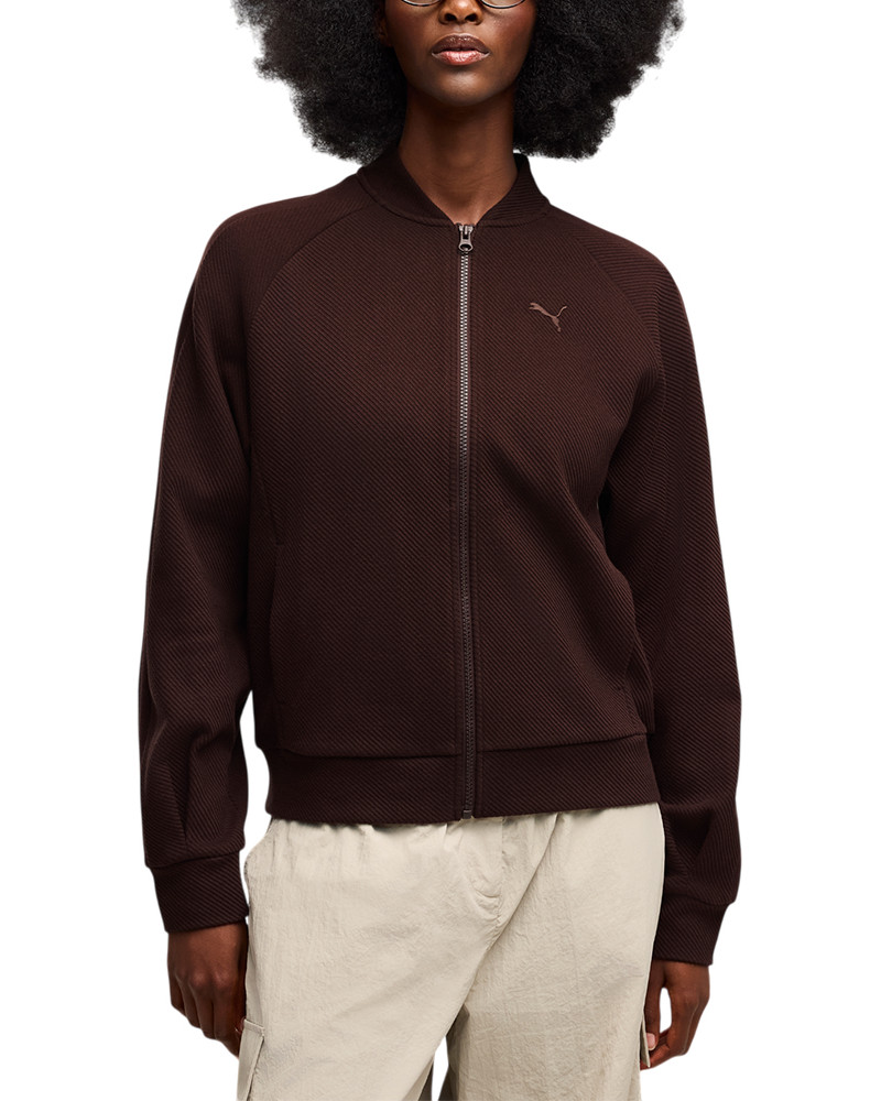 Women's sweatshirt Puma CLASS Standard Full-Zip Jacket brown 69401533