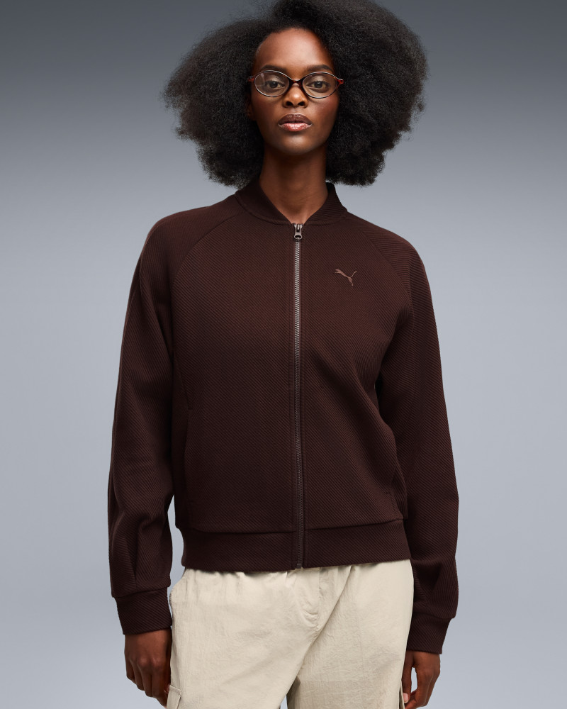Women's sweatshirt Puma CLASS Standard Full-Zip Jacket brown 69401533