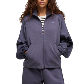 Sudadera de mujer Puma HER Full-Zip Relaxed DK Jacket azul oscuro 69402335