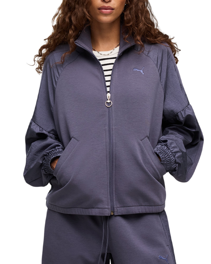 Sudadera de mujer Puma HER Full-Zip Relaxed DK Jacket azul oscuro 69402335