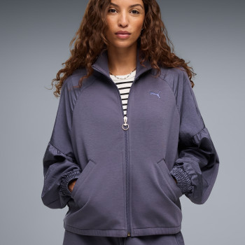 Sudadera de mujer Puma HER Full-Zip Relaxed DK Jacket azul oscuro 69402335