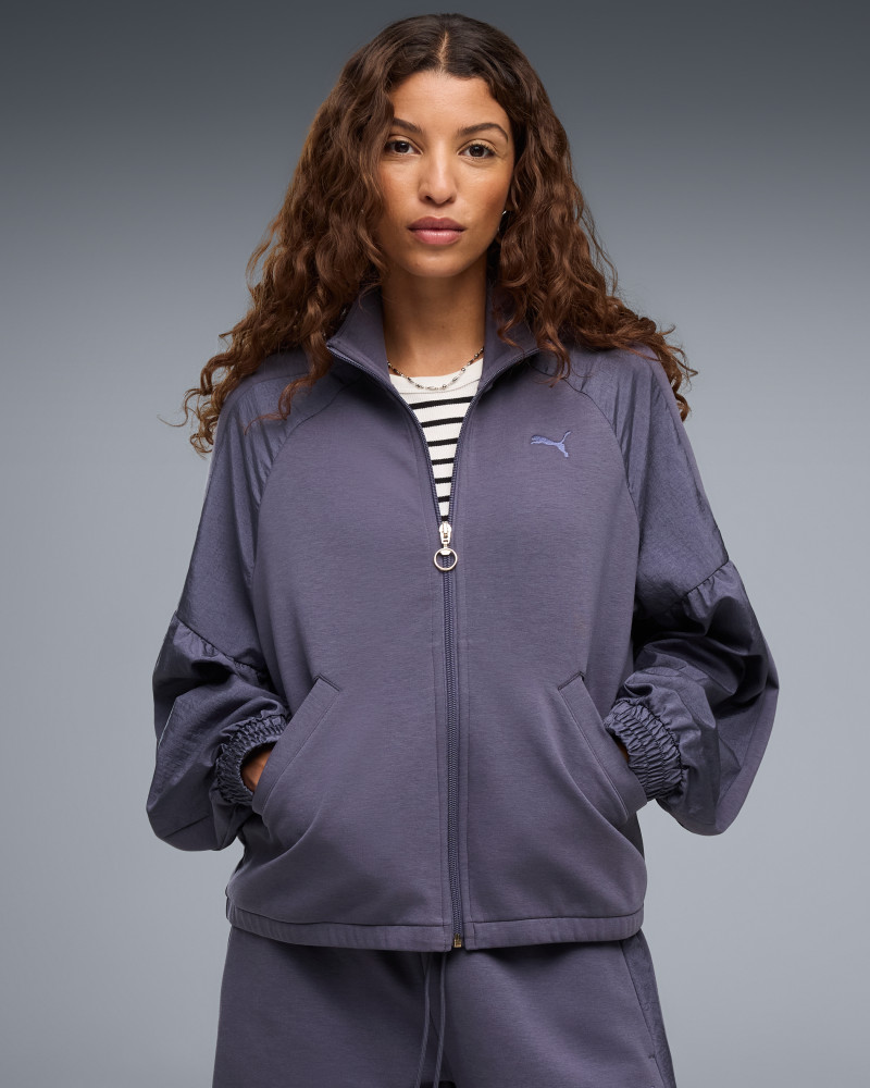 Sudadera de mujer Puma HER Full-Zip Relaxed DK Jacket azul oscuro 69402335