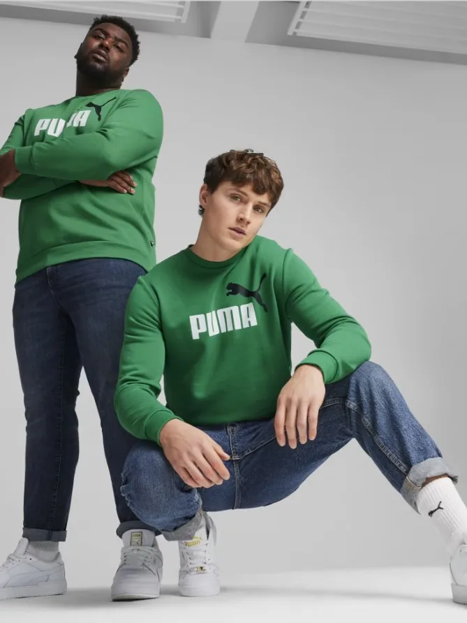 Puma 58676386 Sudadera de Hombre ESS+ 2 Col Big Logo Crew TR Archive Gree - 3